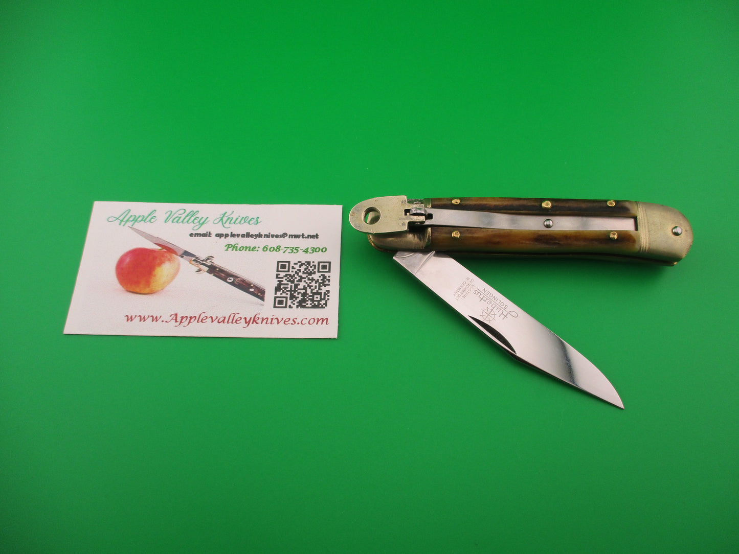 Hubertus SOLINGEN 10cm German Lever Stag West Germany automatic knife