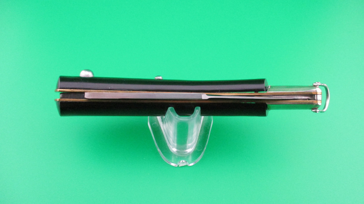AKC 22cm Italian CATALANA Black vintage curved automatic knife