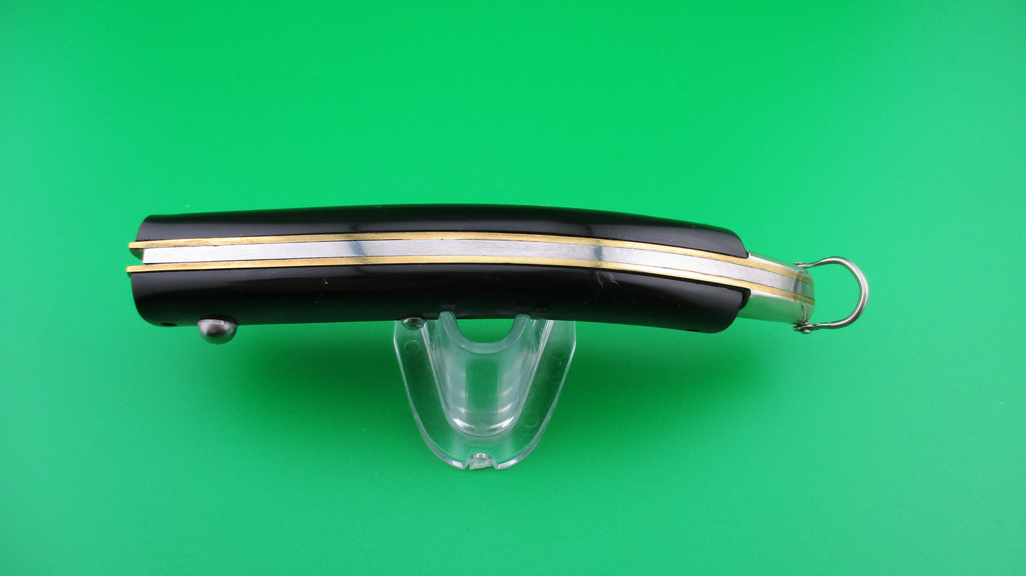AKC 22cm Italian CATALANA Black vintage curved automatic knife