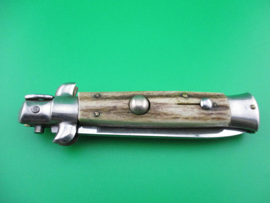 z ROSTFREI Italian 7 inch stag swivel bolster automatic knife