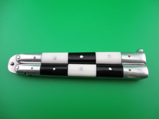 z Ivory & Ebony Checker Pattern Butterfly Knife