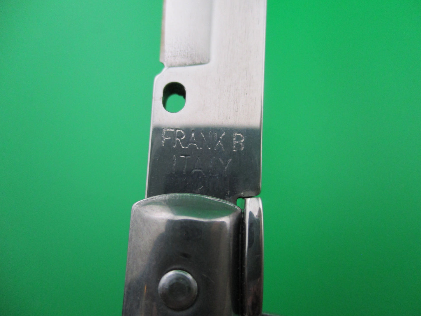 z Frank B 23cm Italian 9 inch Stag swivel bolster automatic knife