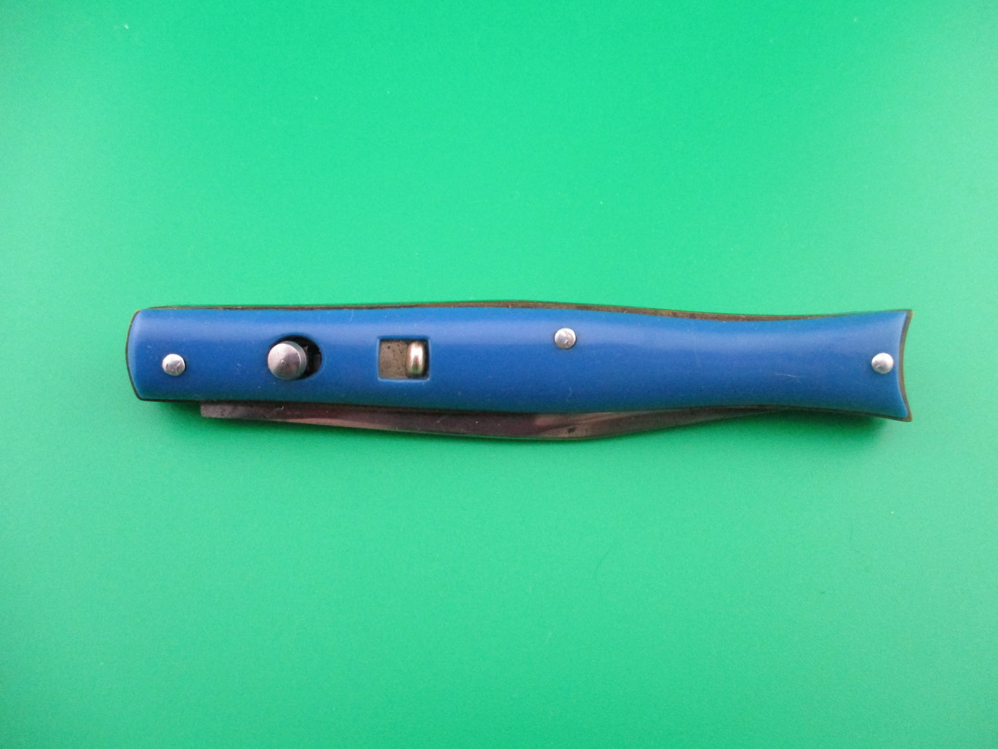 z Edgemaster fishtail blue vintage switchblade