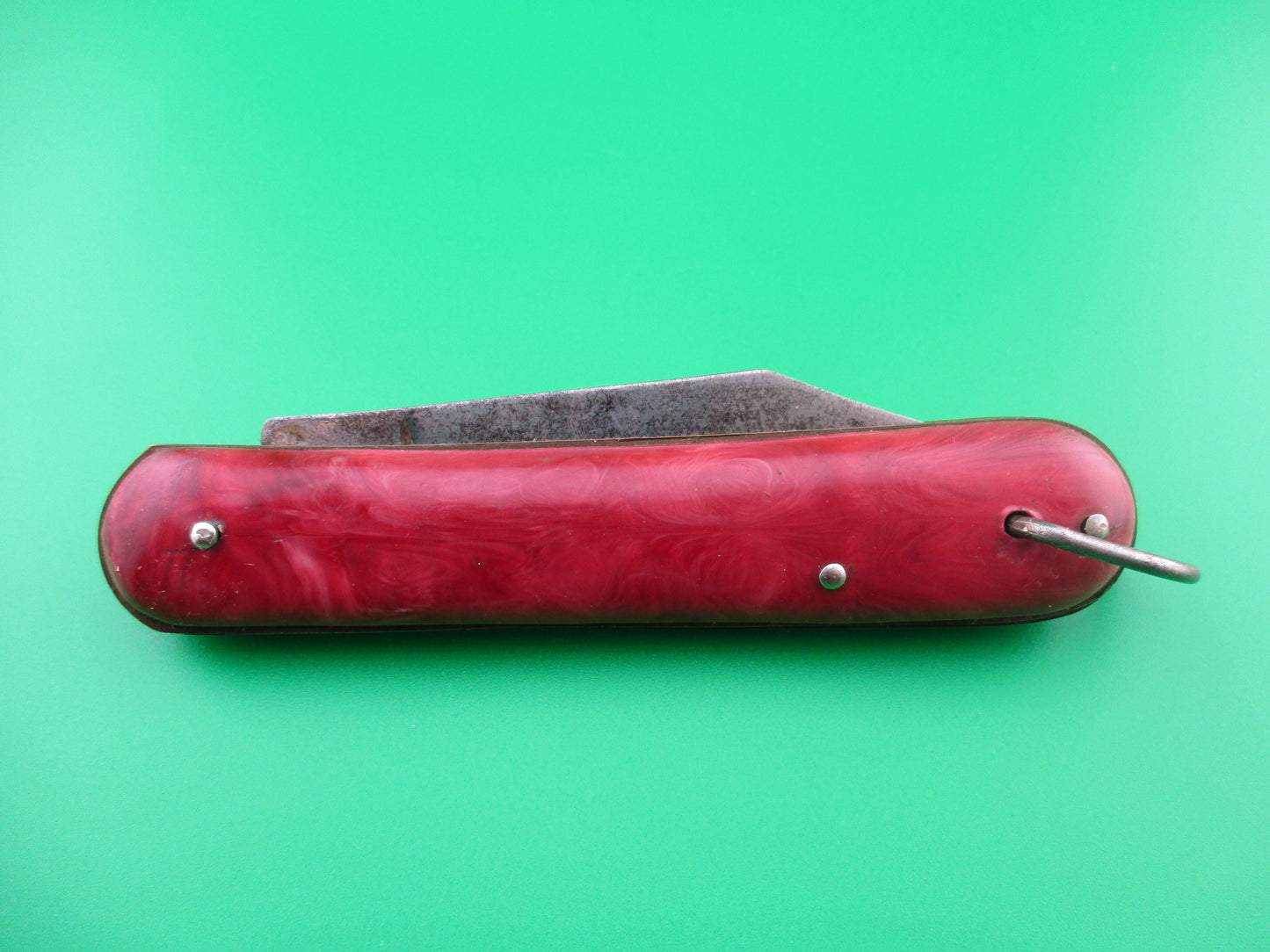 Edgemaster Fatjack Maroon swirl vintage switchblade