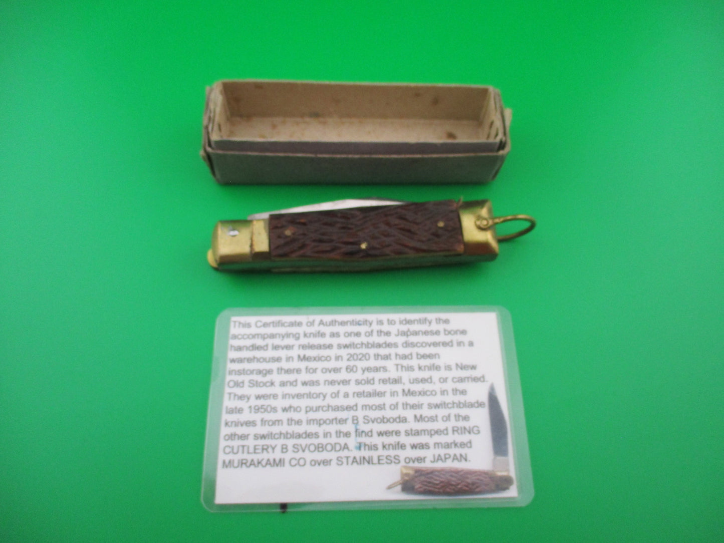 Murakami Japanese bone lever switchblade NOS in box