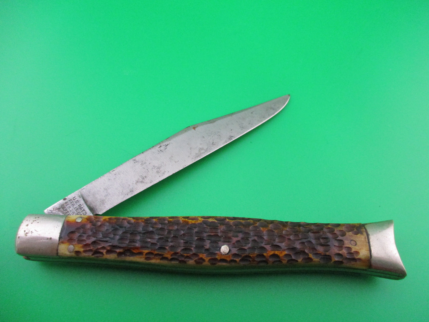 z Schrade Cut Co Fishtail Bone Prototype switchblade