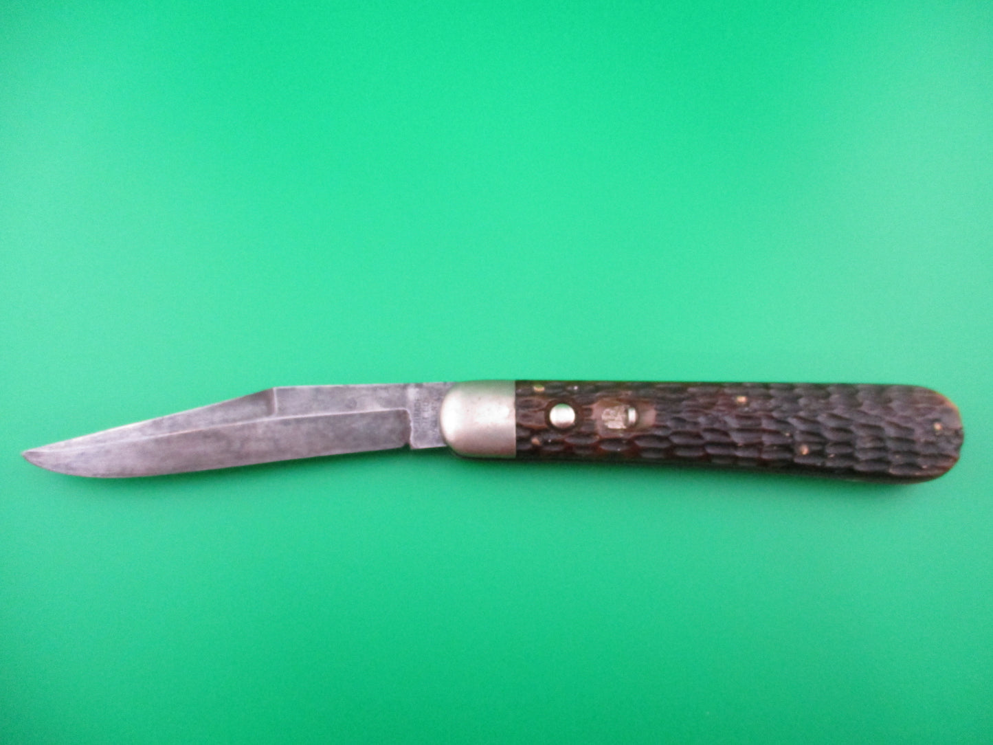 z Schrade 1613 3/4 Hunting Knife Saber grind Bone switchblade