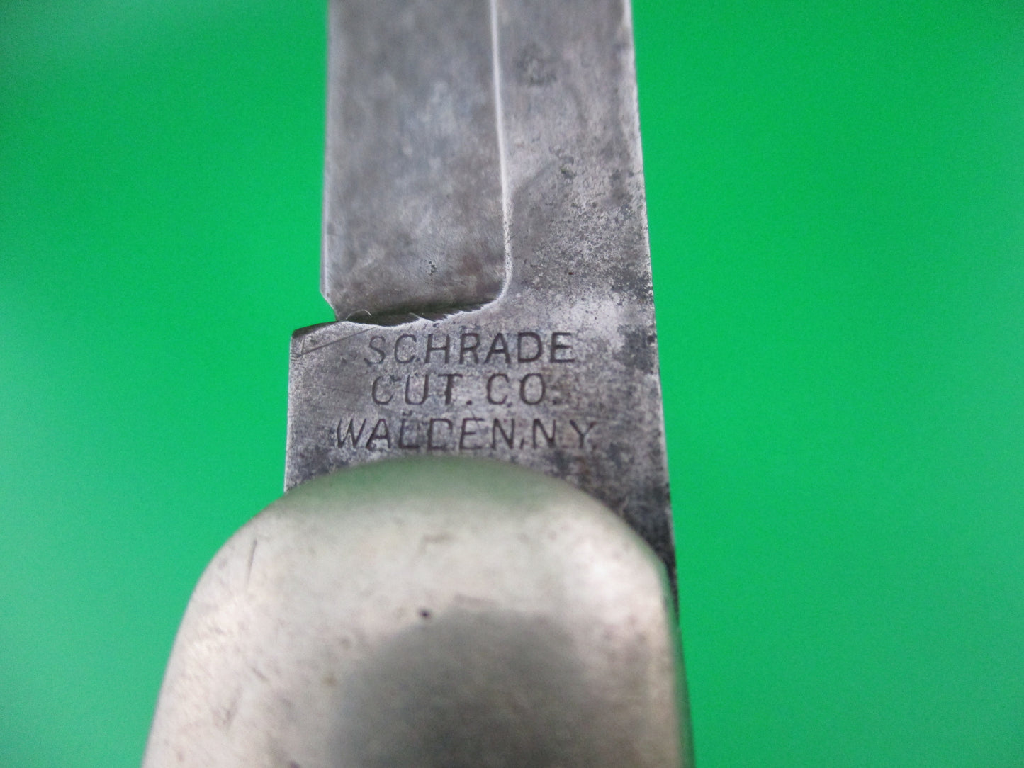 z Schrade 1613 3/4 Hunting Knife Saber grind Bone switchblade