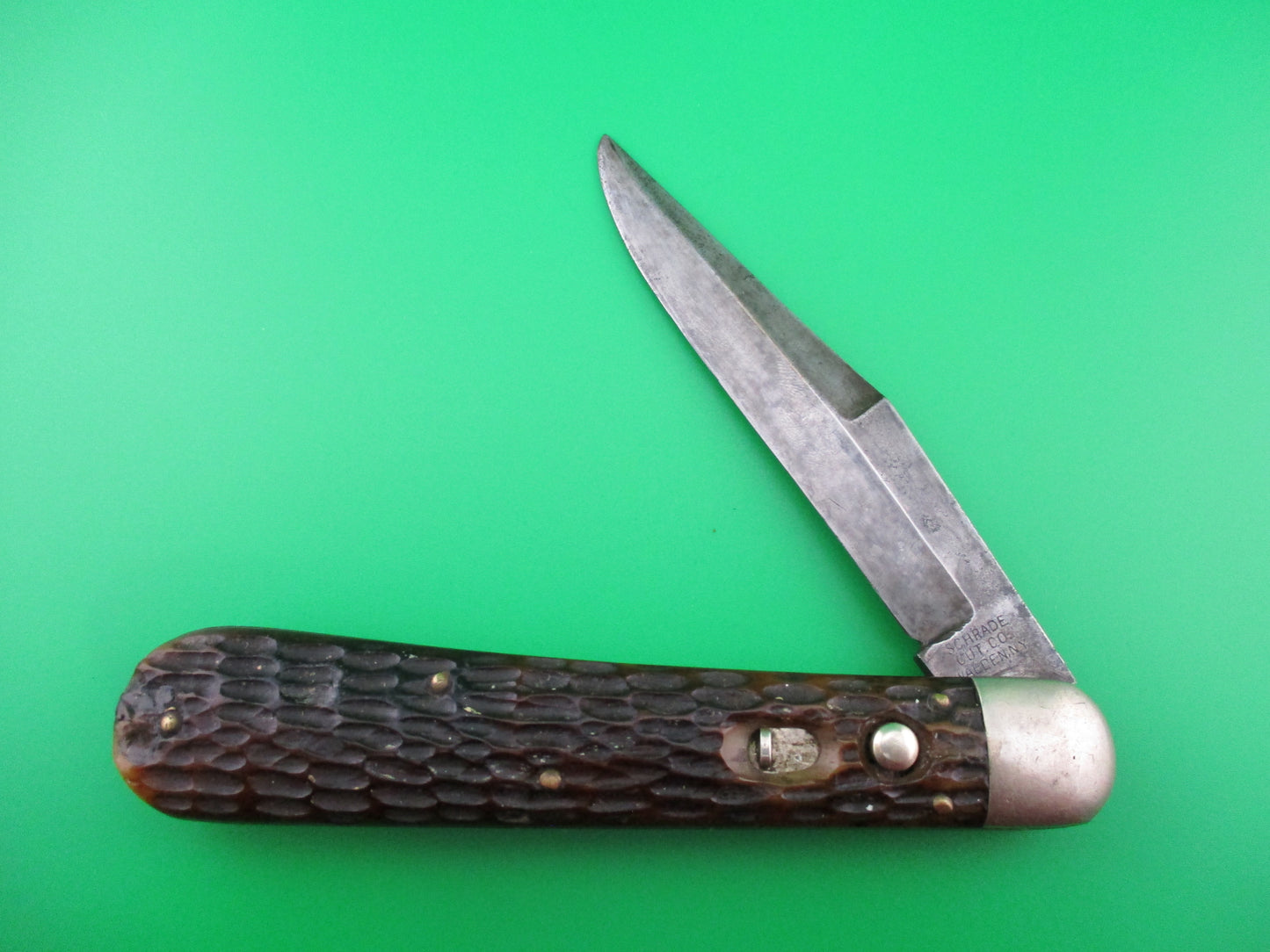 z Schrade 1613 3/4 Hunting Knife Saber grind Bone switchblade