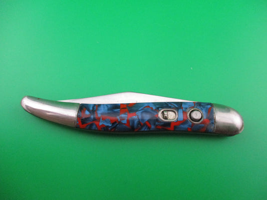z Hammer Brand Imperial Toothpick Blue Pearl Red swirl 1950s vintage automatic