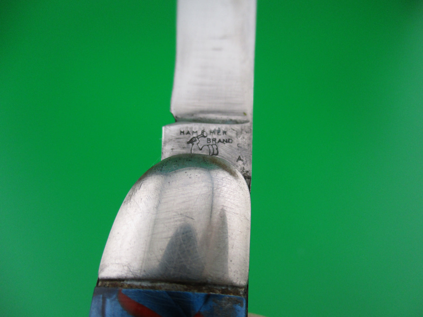 z Hammer Brand Imperial Toothpick Blue Pearl Red swirl 1950s vintage automatic