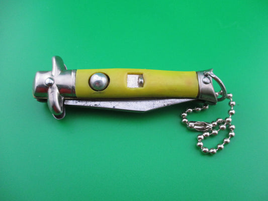 z Colonial SNAPPY Yellow Keychain switchblade vintage