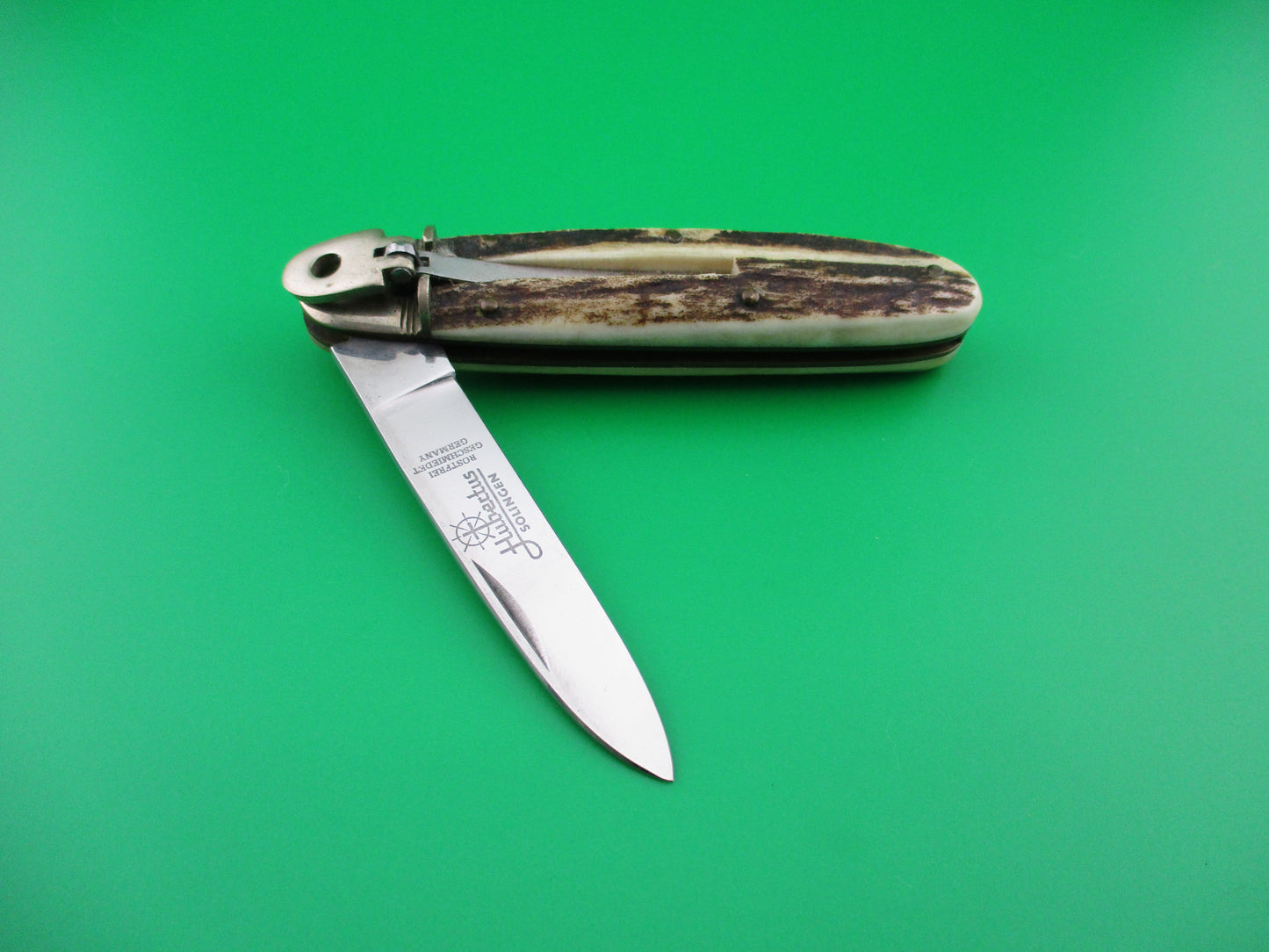 z Hubertus 10cm Cigar Stag Lever automatic knife
