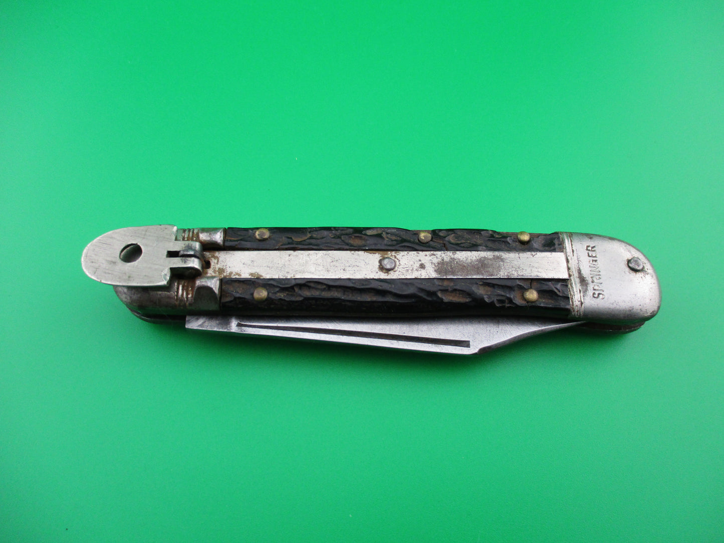 z F.A. BOWER 10cm German Springer bone lever automatic knife