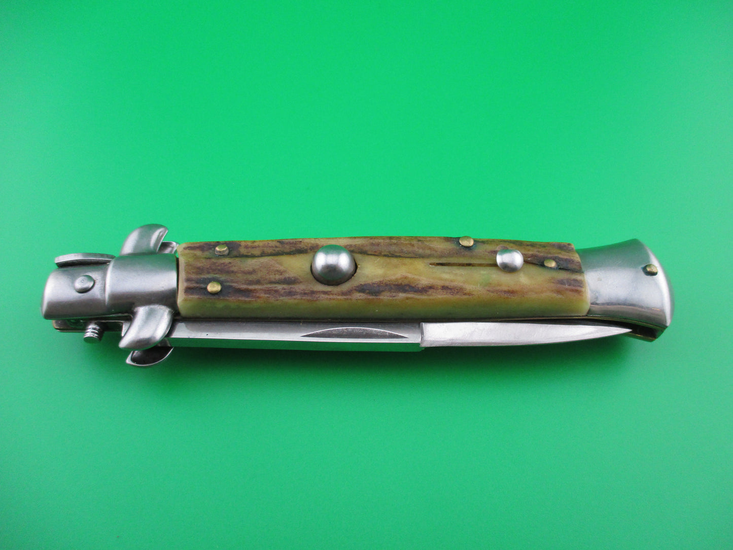 Italian 22cm Stag Swivel bolster bayonet switchblade