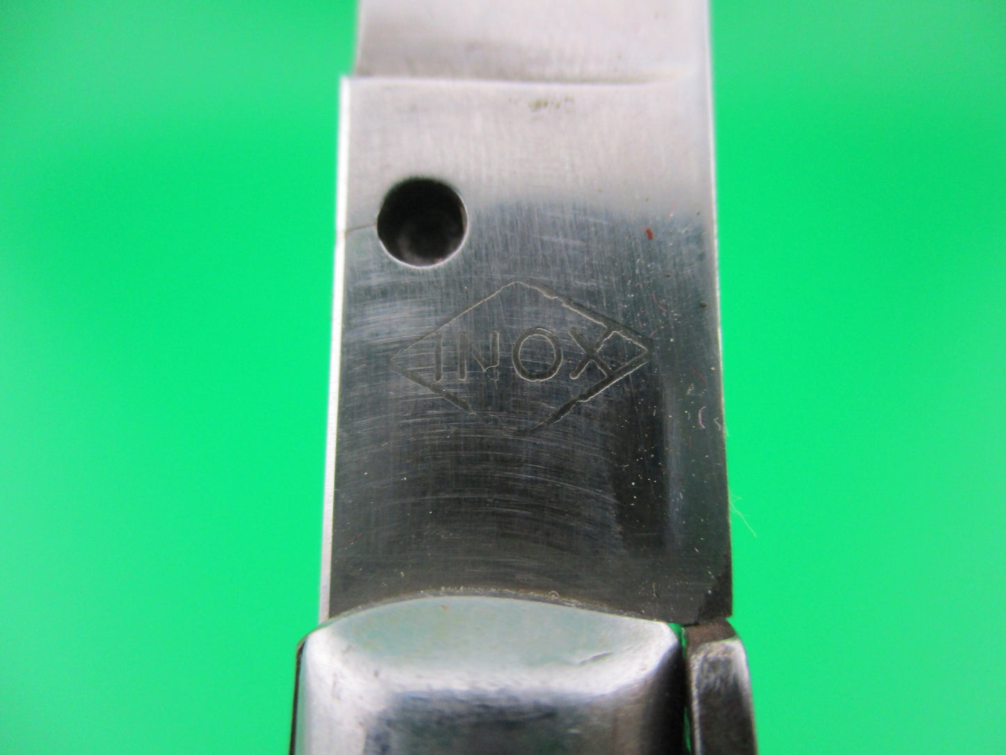 INOX 23cm Italian Stiletto horn handled switchblade knife
