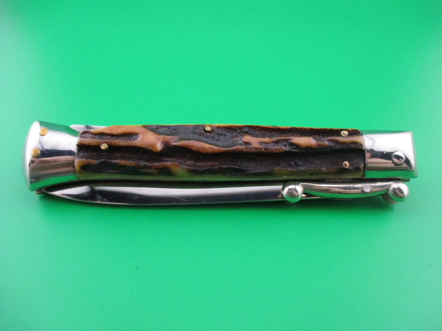 z Gustav Brenner 21cm Italian Swing Guard Stag Vintage Automatic knife