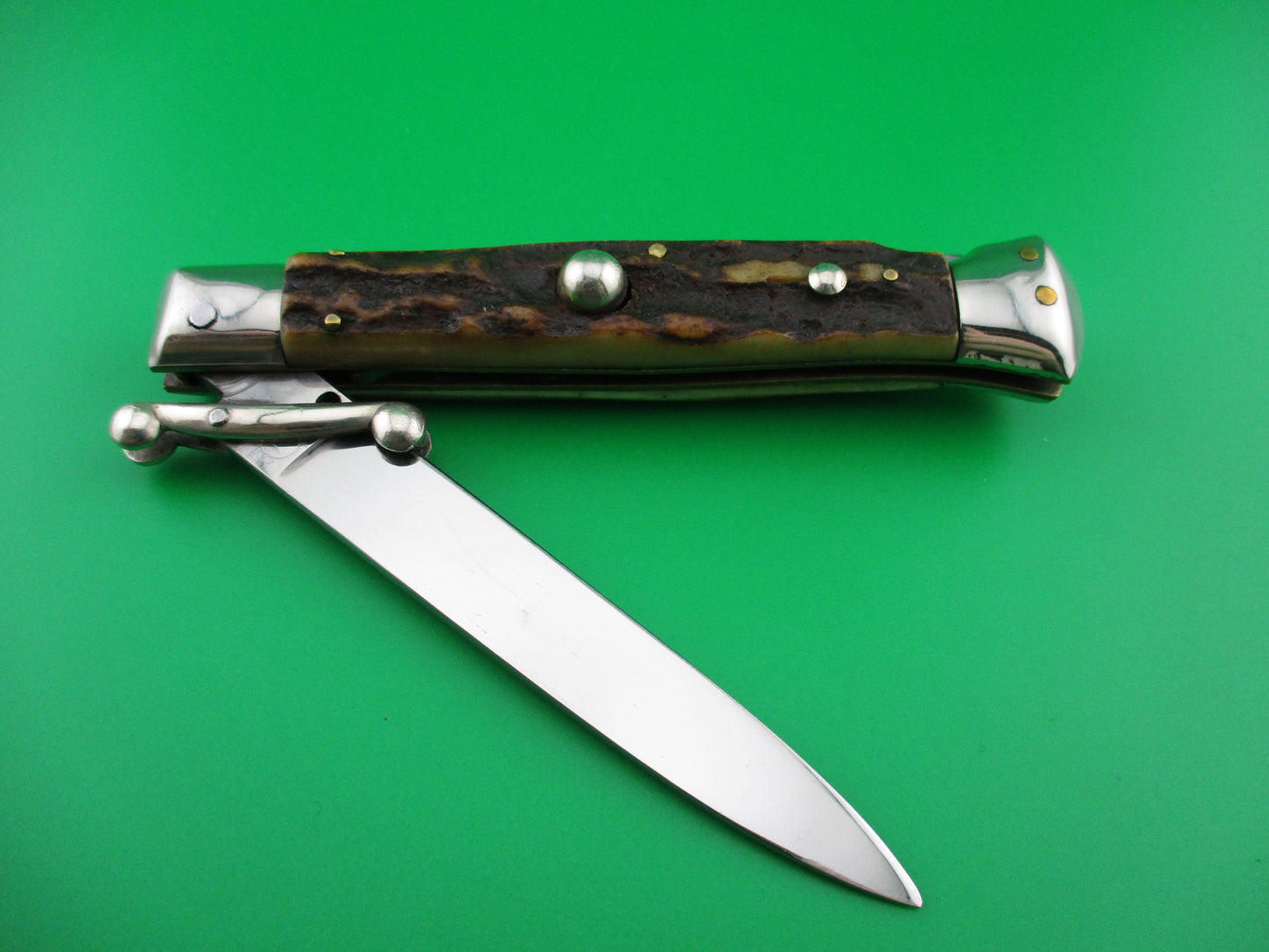 z Gustav Brenner 21cm Italian Swing Guard Stag Vintage Automatic knife