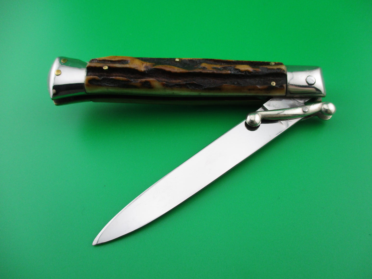 z Gustav Brenner 21cm Italian Swing Guard Stag Vintage Automatic knife