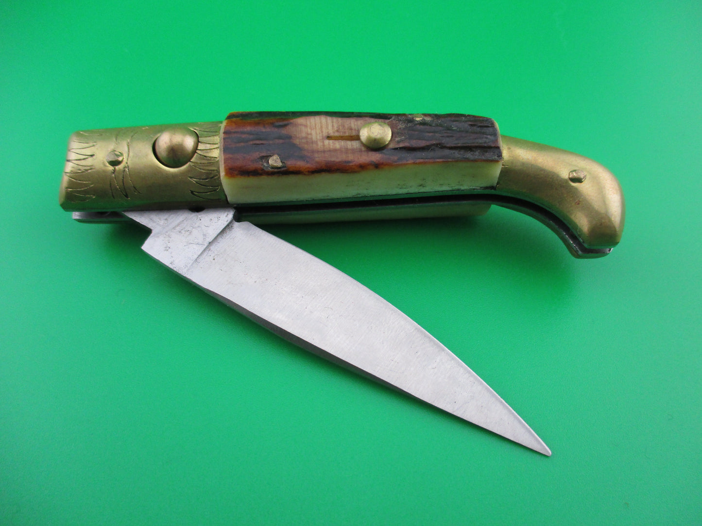 Jndiana Pattada 16cm Italian Stag Bird's Head switchblade knife