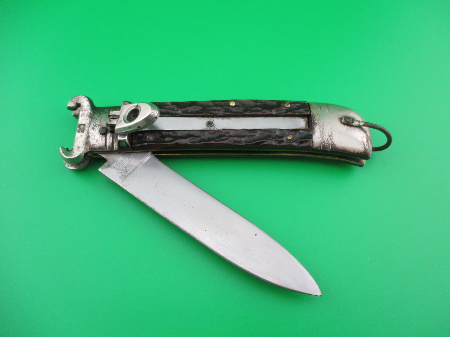 z Virginia INOX vintage Italian Bone shell puller lever switchblade