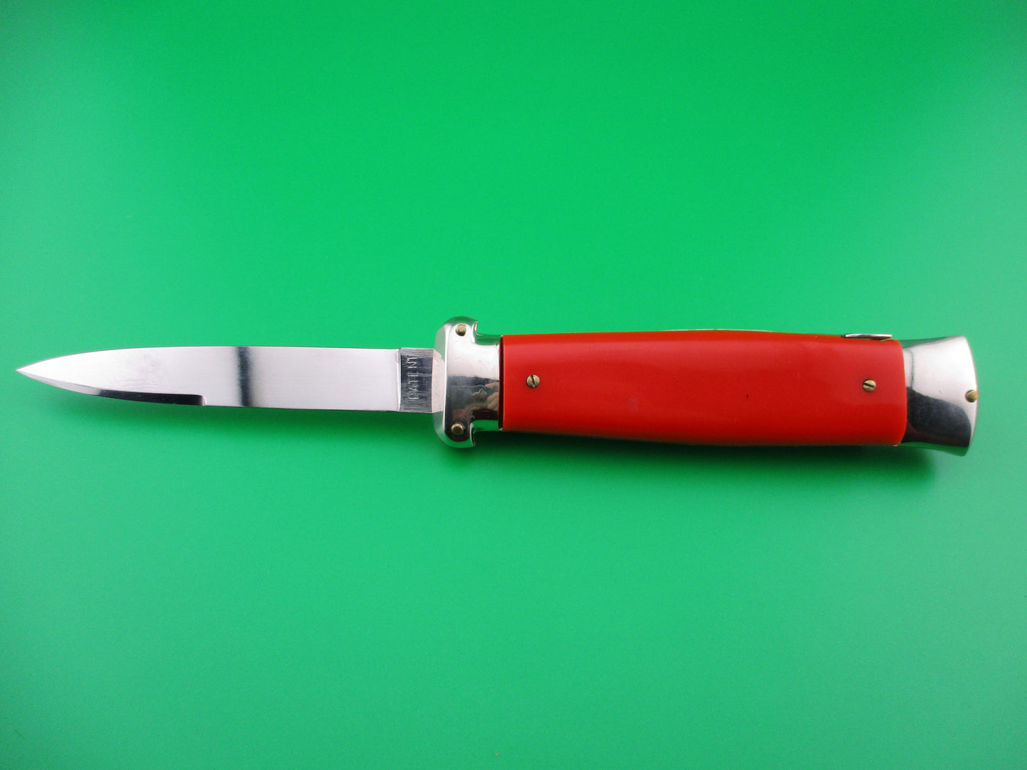 z Rostfrei (slant) PATENT 20cm Italian Rare Vintage Side cocker OTF Red automatic knife SA