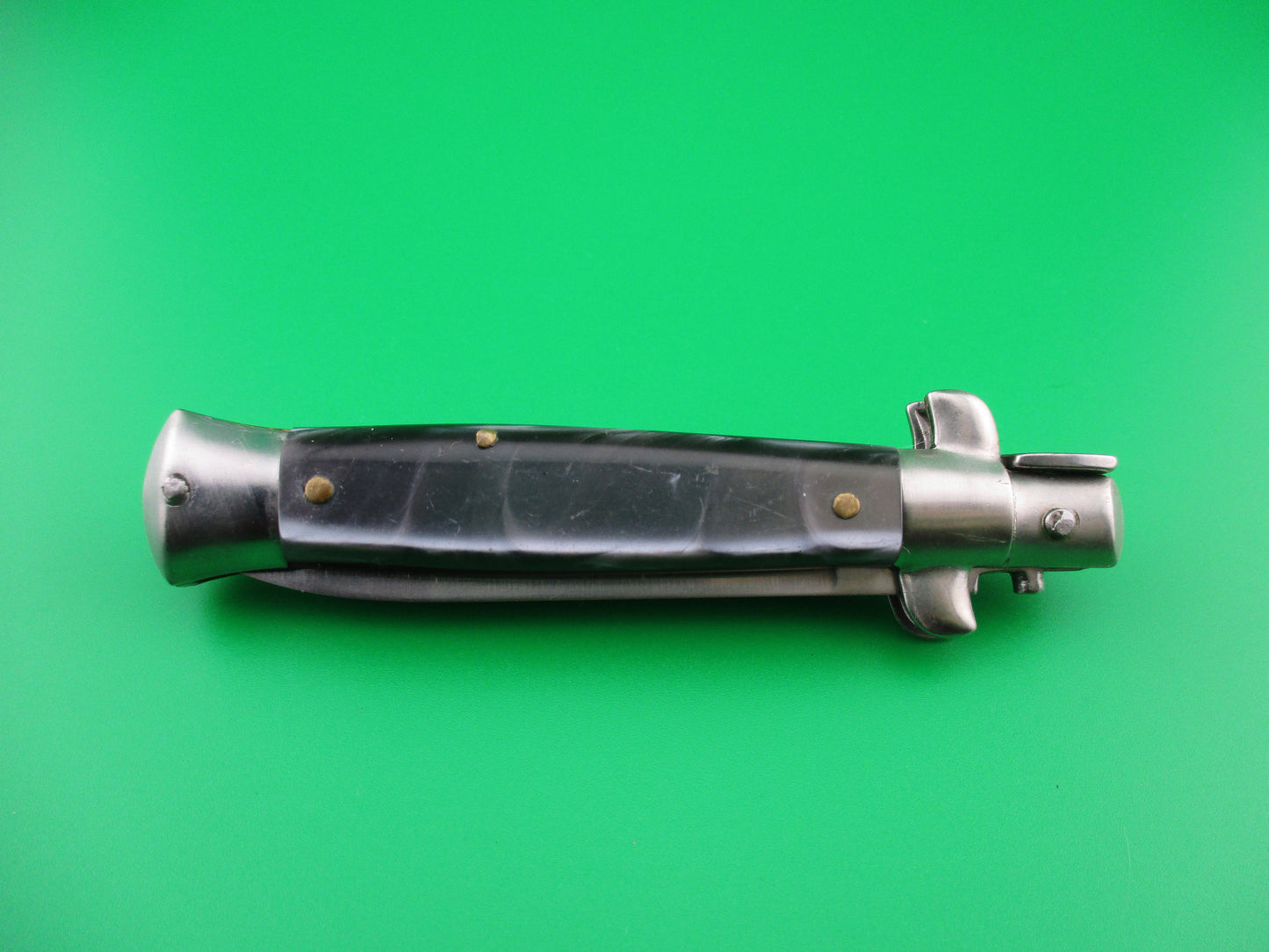 z ROSTFREI 18cm Italian vintage stiletto Black Pearlex switchblade