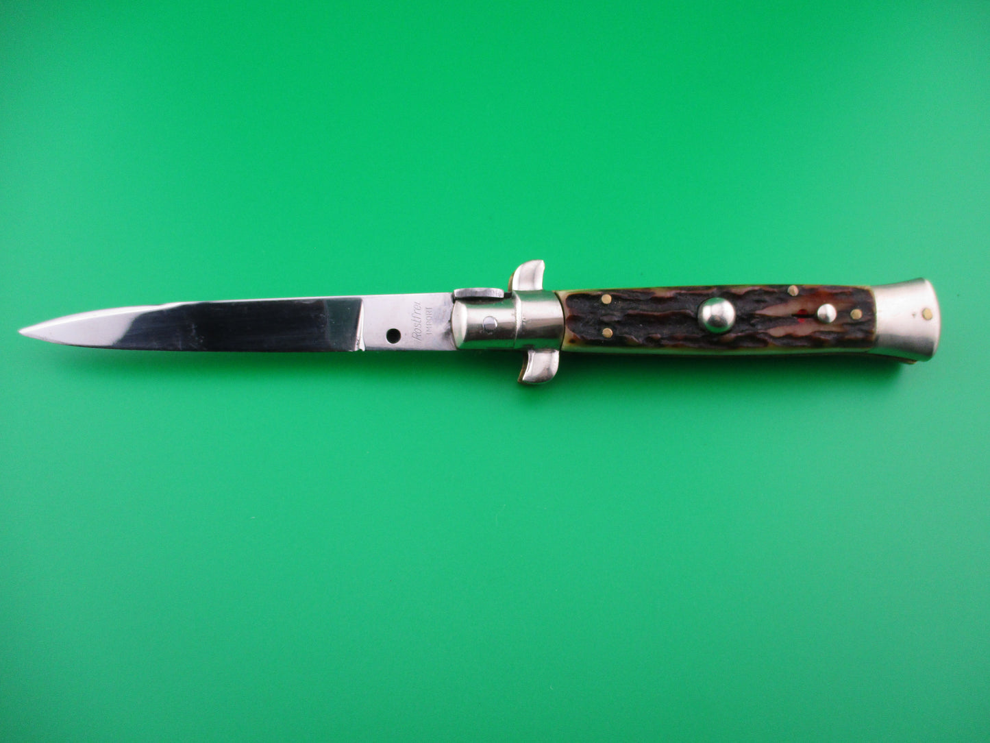 Rostfrei IMPORT 20cm Italian Stag transitional switchblade Red dot