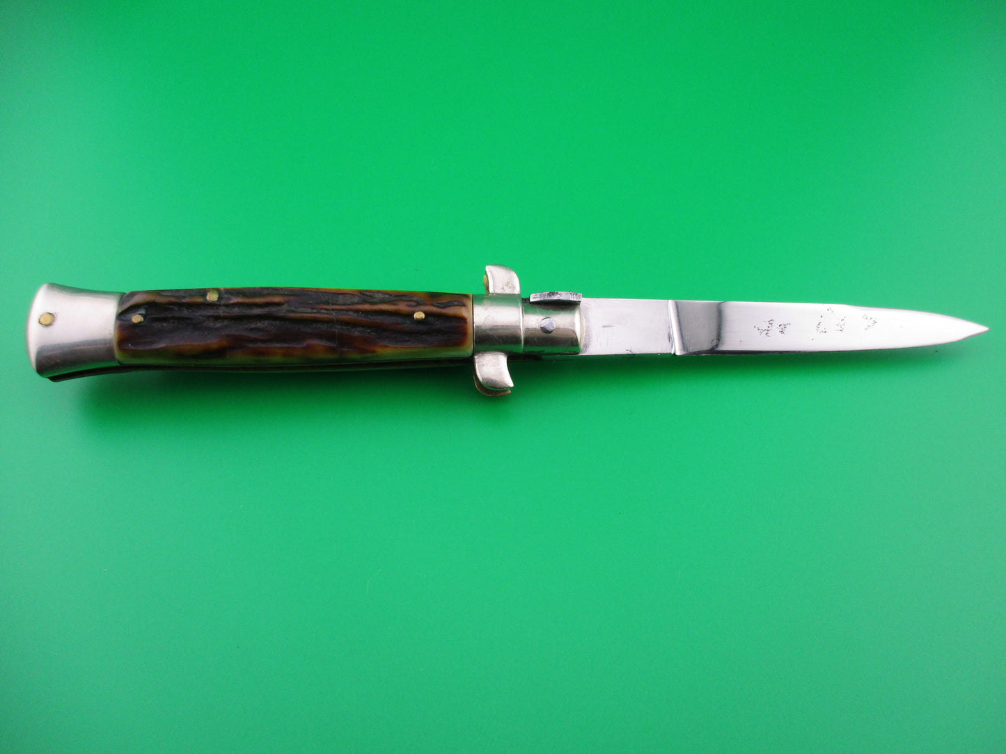 Rostfrei IMPORT 20cm Italian Stag transitional switchblade Red dot