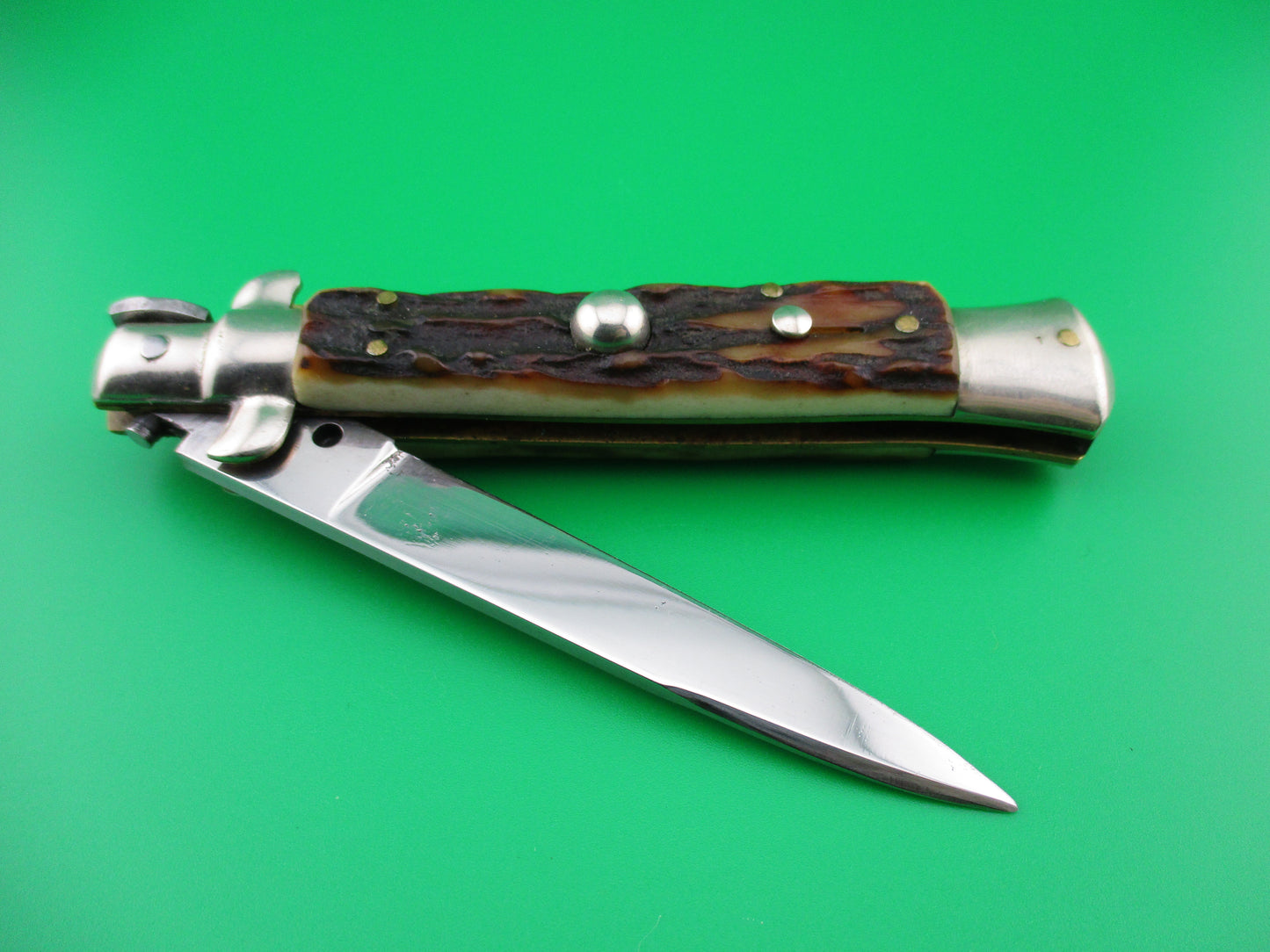Rostfrei IMPORT 20cm Italian Stag transitional switchblade Red dot