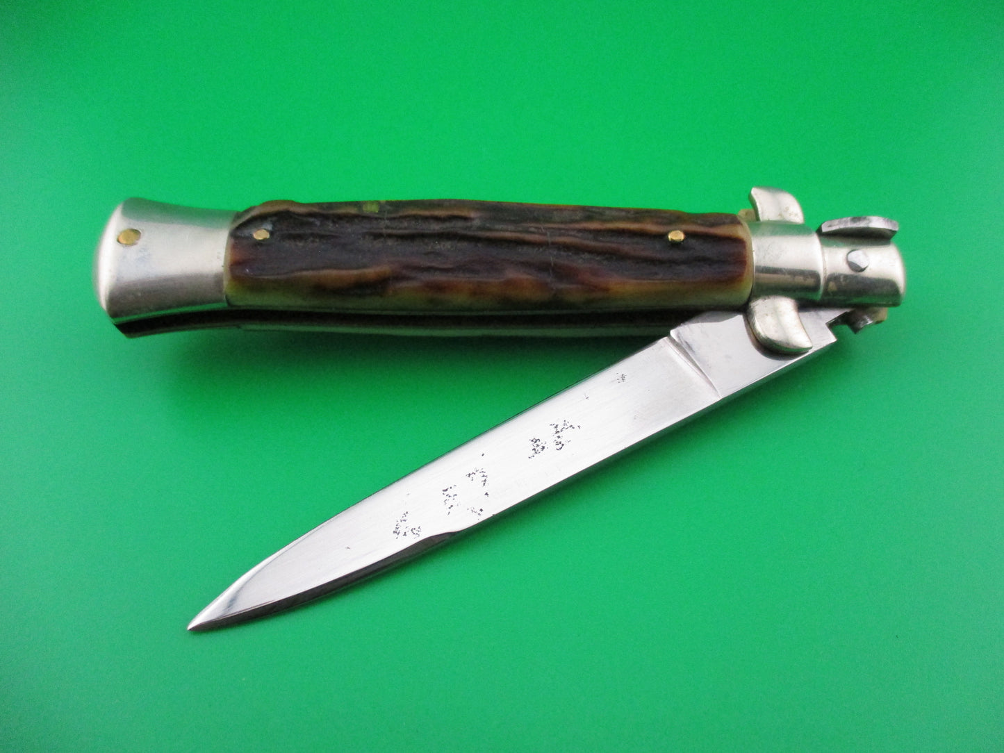 Rostfrei IMPORT 20cm Italian Stag transitional switchblade Red dot