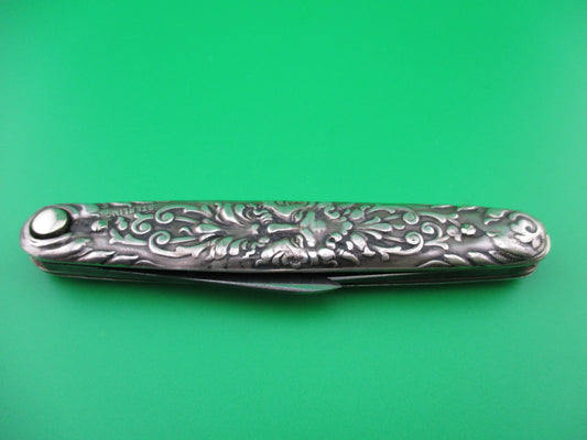 z Press Button Knife Co medium Sterling Silver Satyr double switchblade