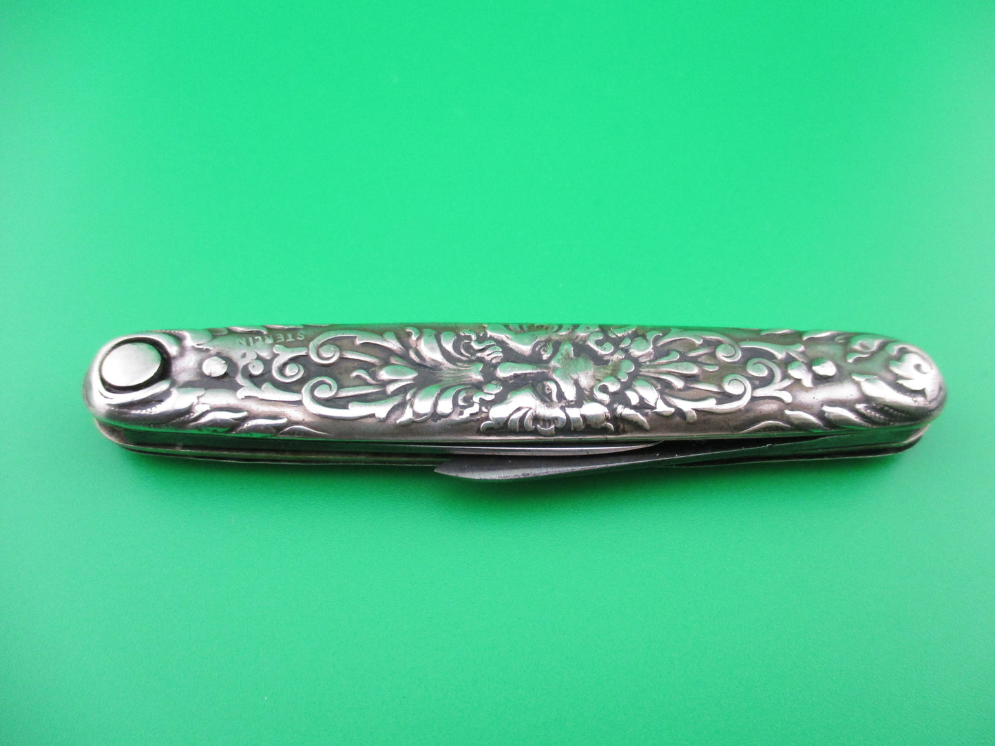 z Press Button Knife Co medium Sterling Silver Satyr double switchblade