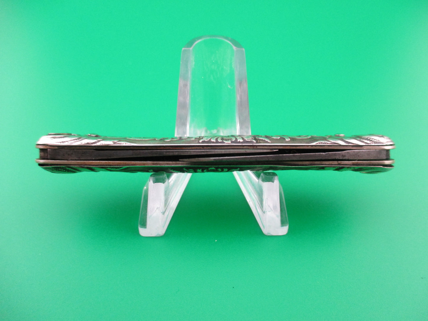 z Press Button Knife Co medium Sterling Silver Satyr double switchblade