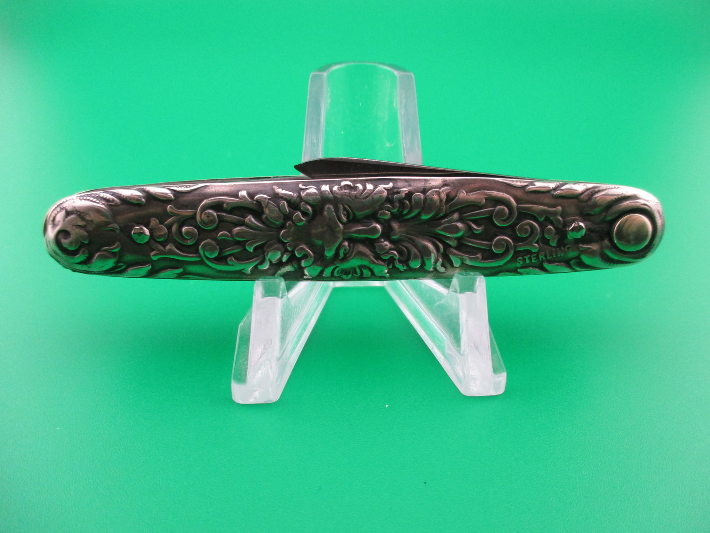 z Press Button Knife Co medium Sterling Silver Satyr double switchblade