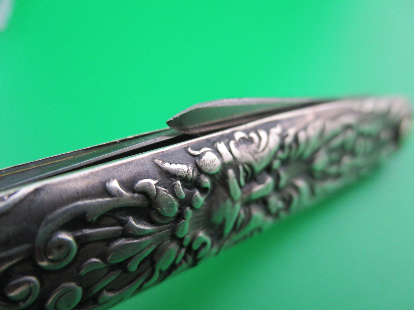 z Press Button Knife Co medium Sterling Silver Satyr double switchblade