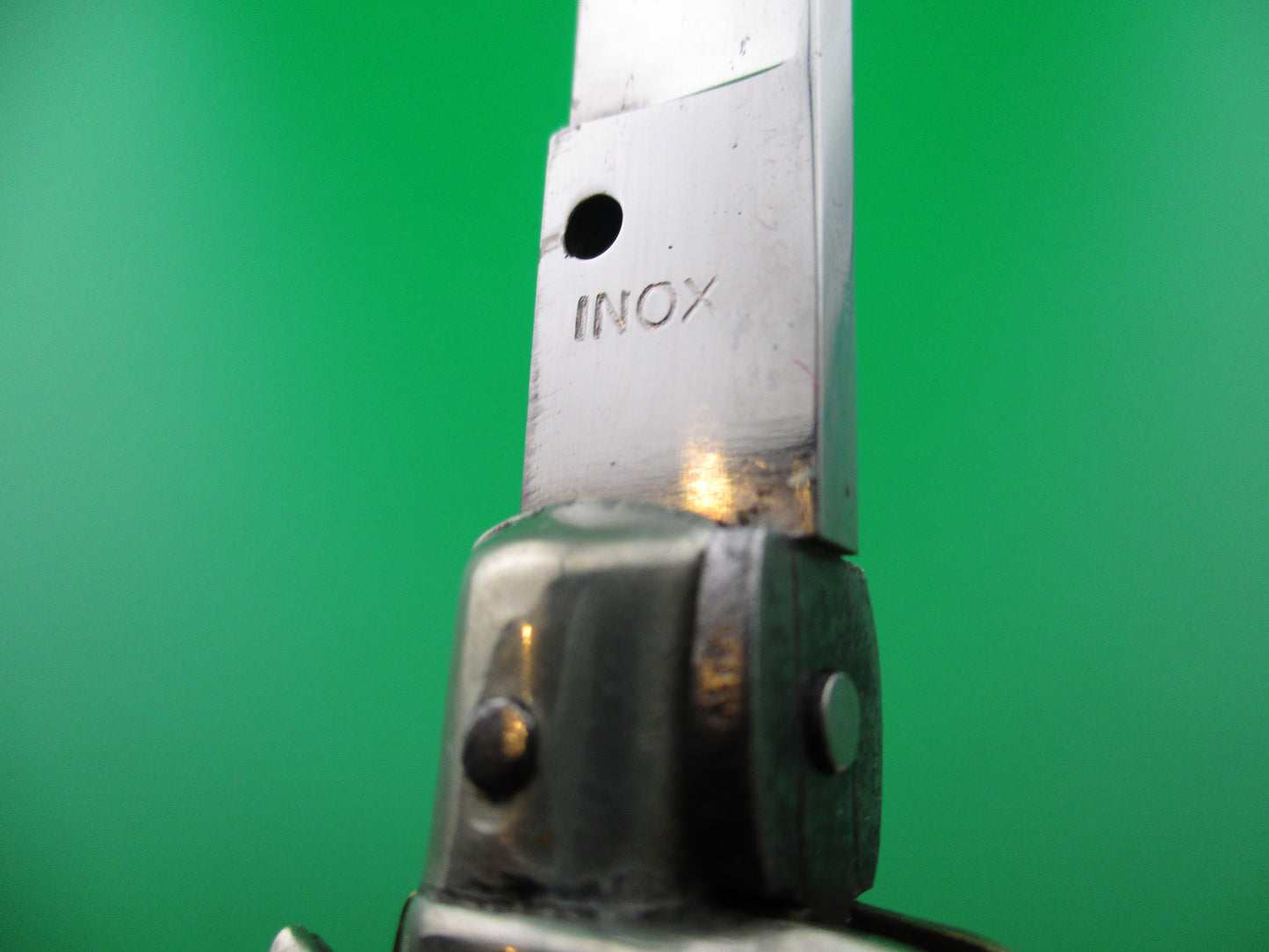 z INOX 28cm Italian Transitional 1960s vintage swivel bolster stiletto switchblade