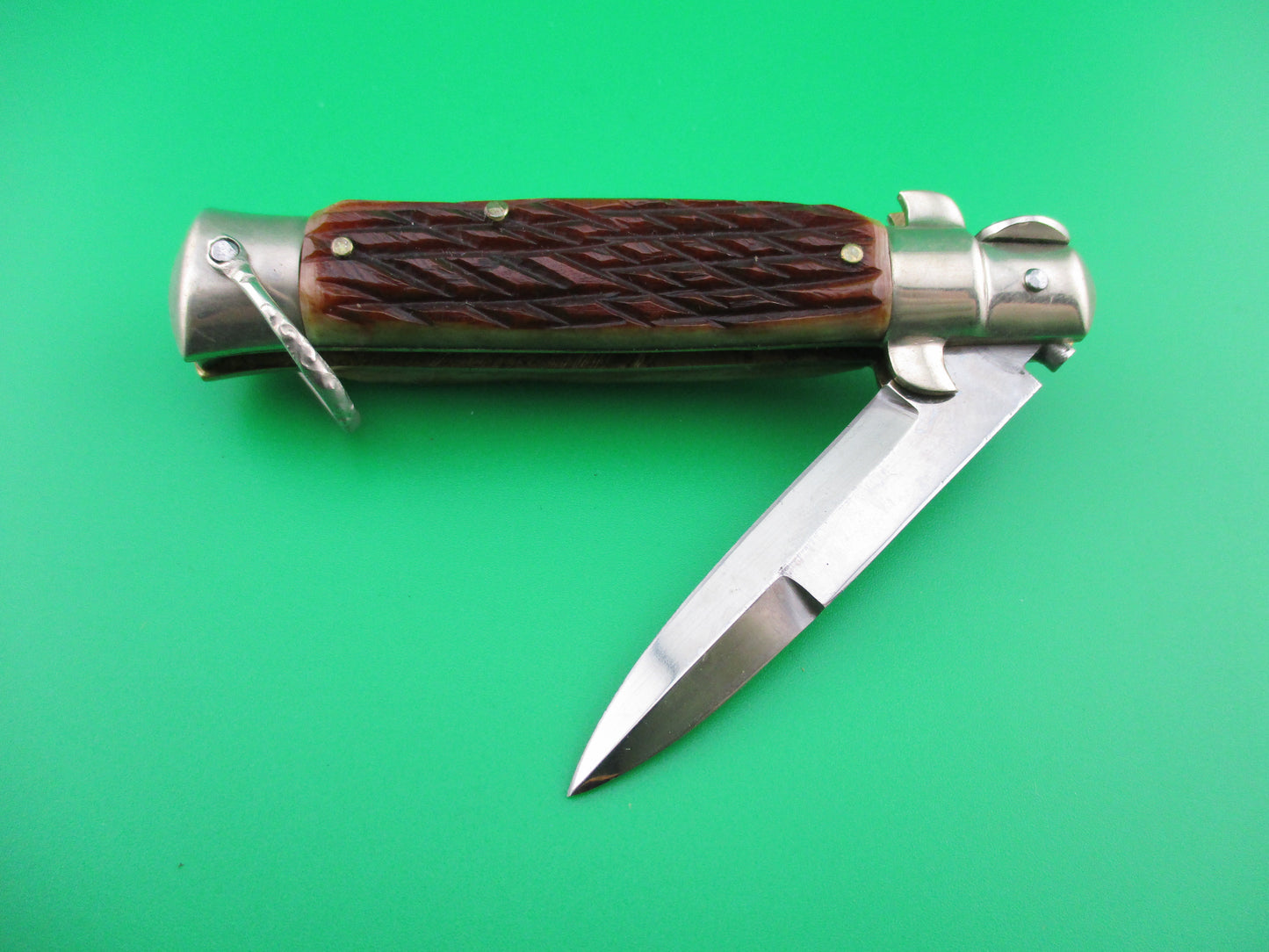 Ring Cutlery B Svoboda Japan 15cm bone picklock stiletto switchblade NOS