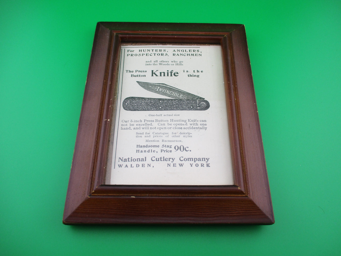 z Framed PBKC Invincible Ad National Cutlery Co