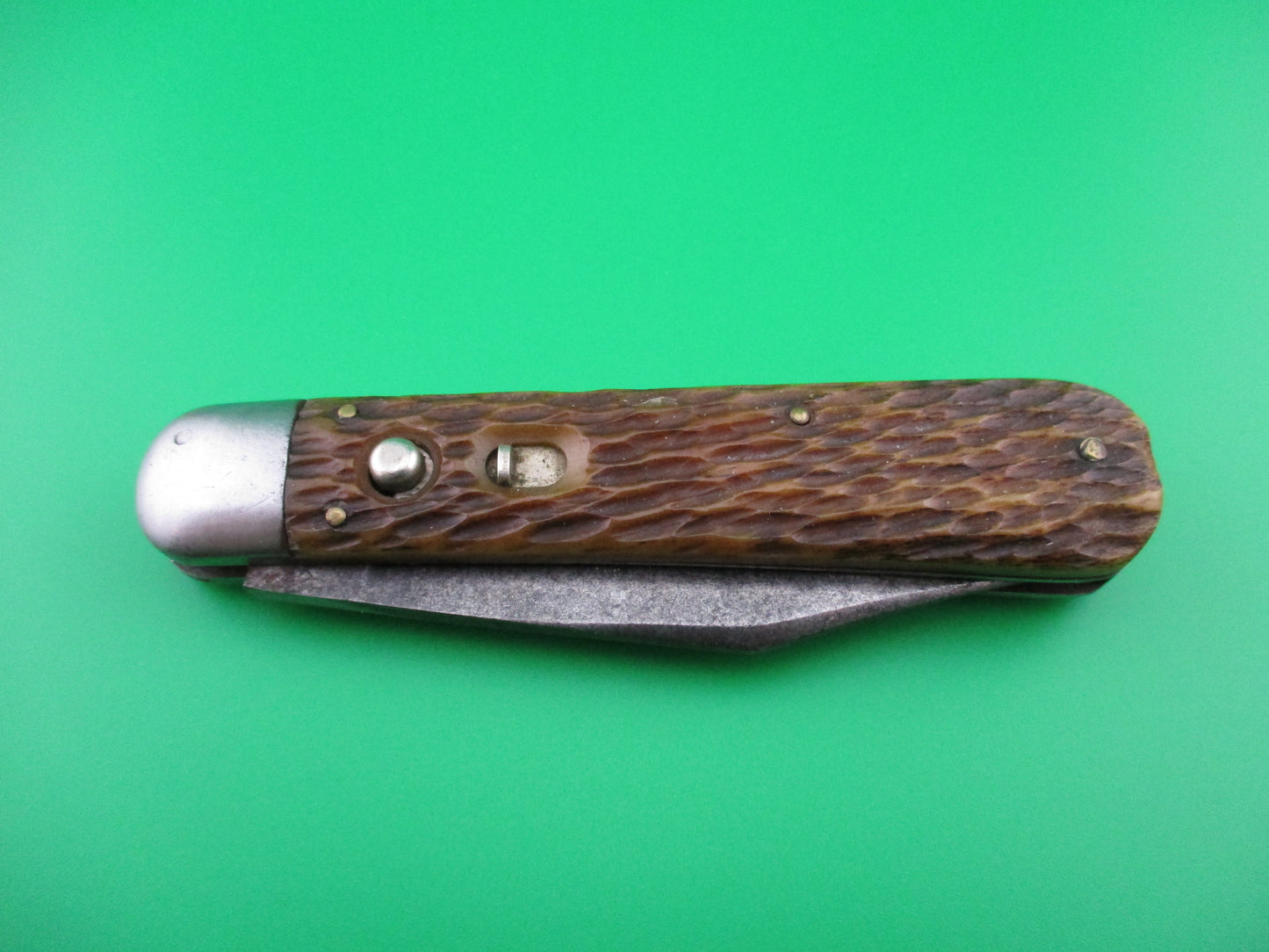 z Schrade Cut Co 1553 3/4 Vintage Scout Bone switchblade knife