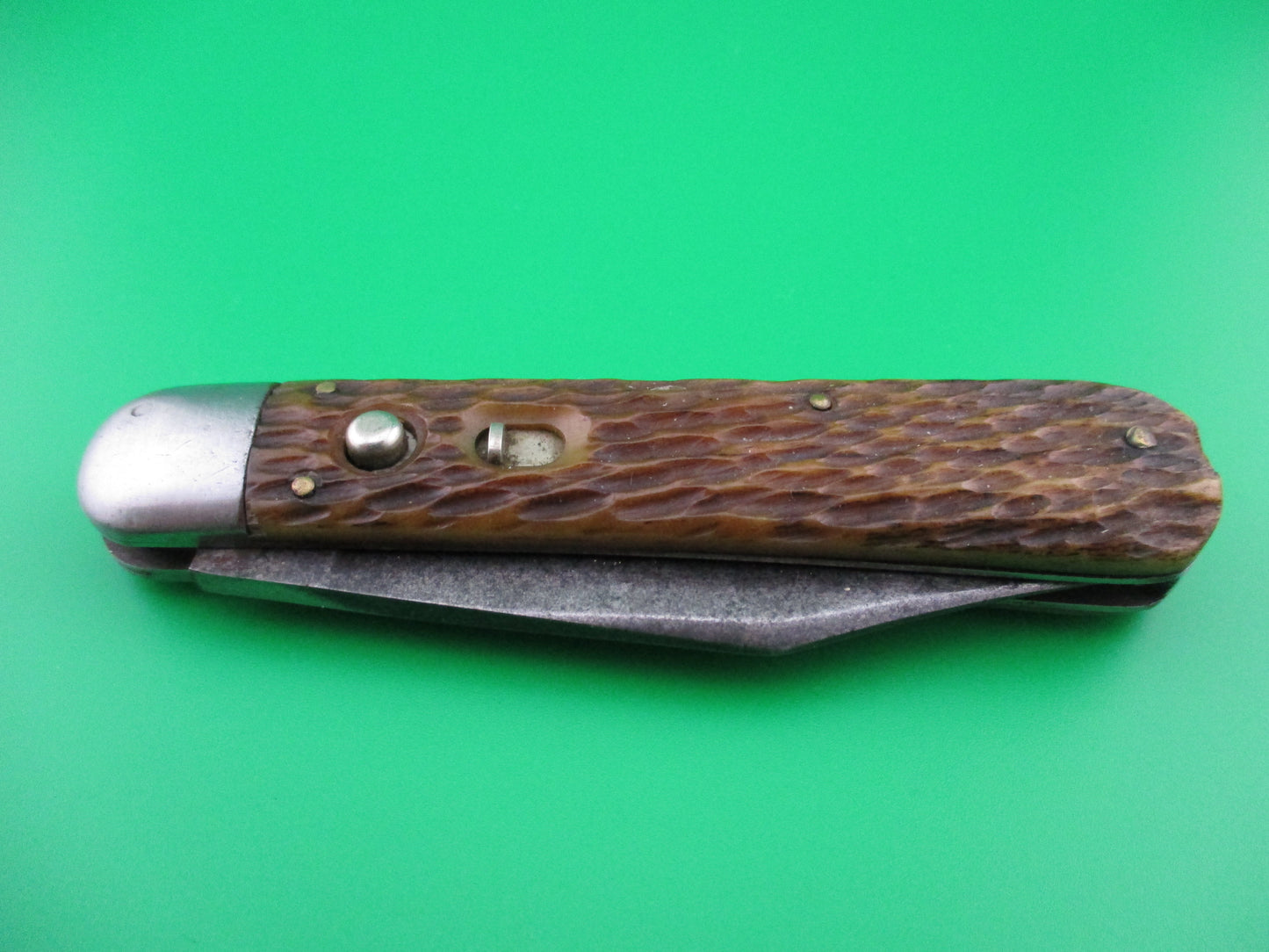 z Schrade Cut Co 1553 3/4 Vintage Scout Bone switchblade knife