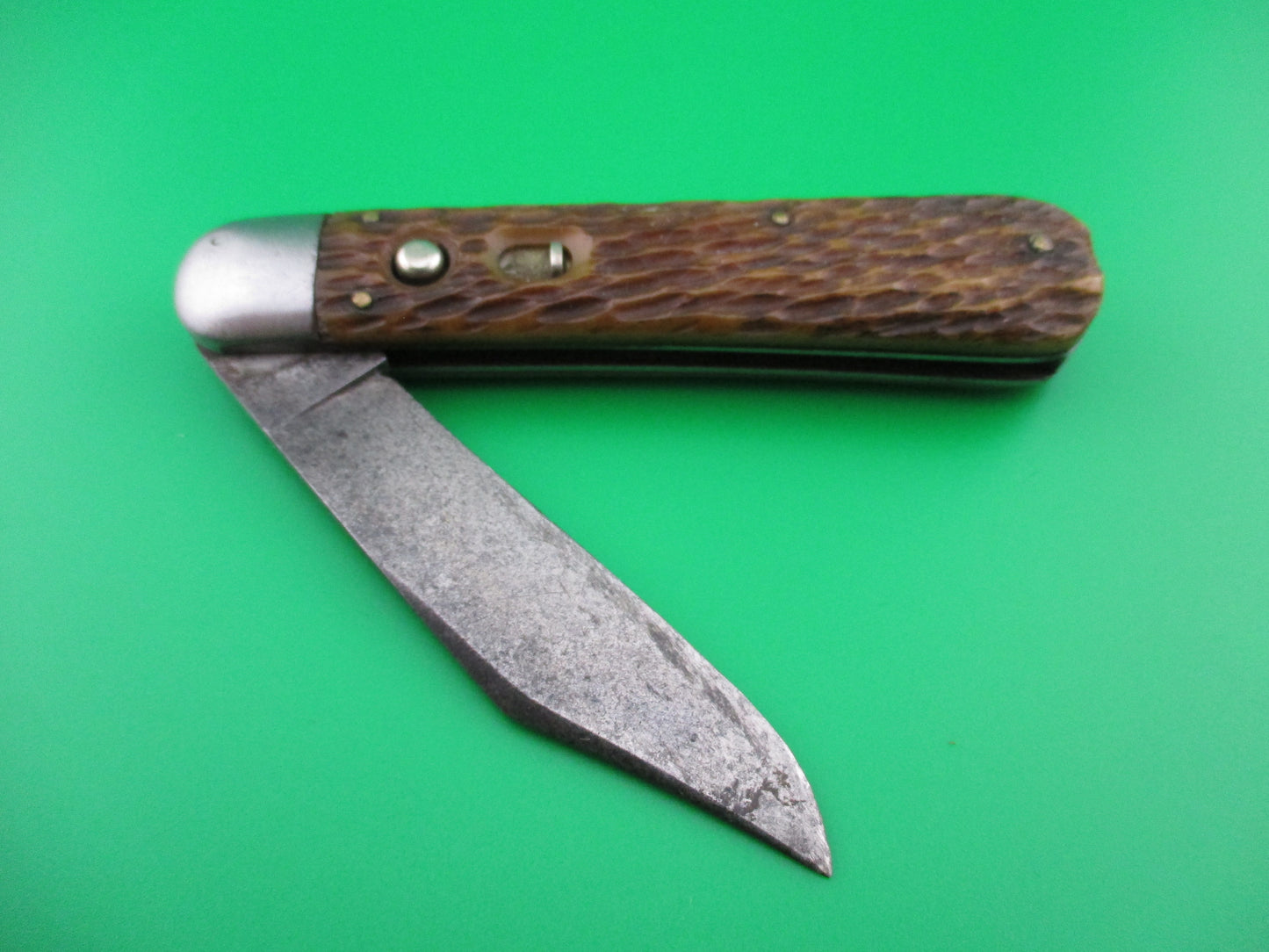 z Schrade Cut Co 1553 3/4 Vintage Scout Bone switchblade knife