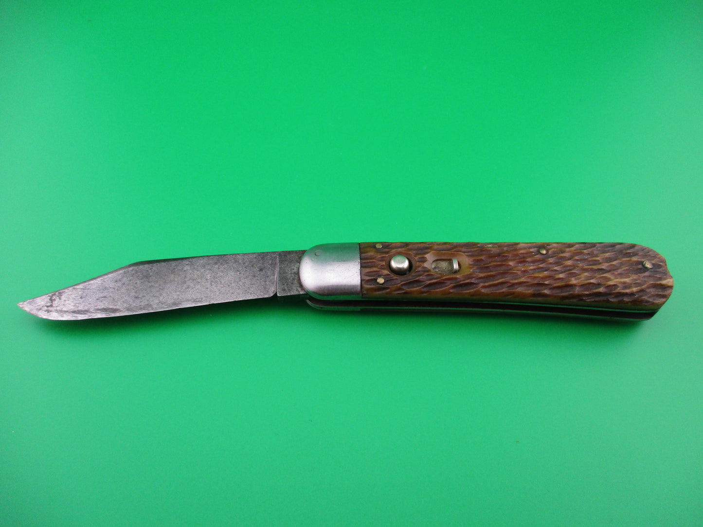 z Schrade Cut Co 1553 3/4 Vintage Scout Bone switchblade knife