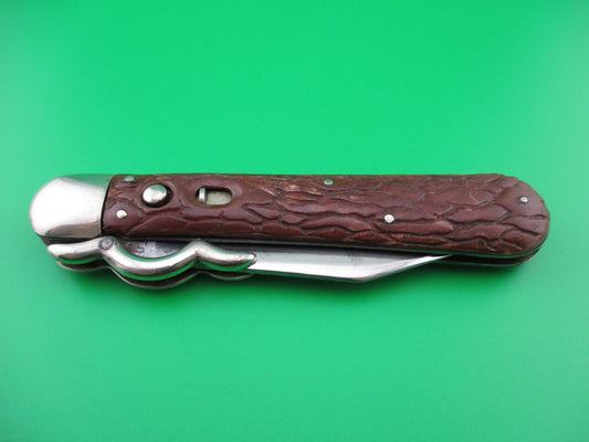 z PRESTO Vintage Lazy W folding guards Wormgroove switchblade