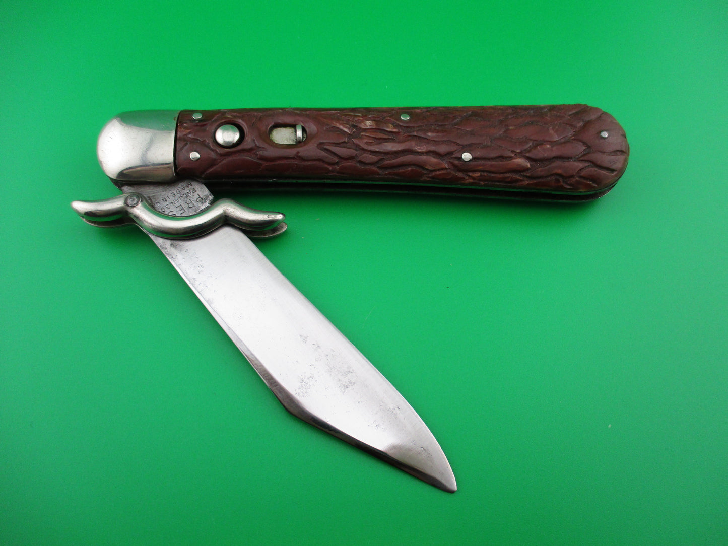 z PRESTO Vintage Lazy W folding guards Wormgroove switchblade