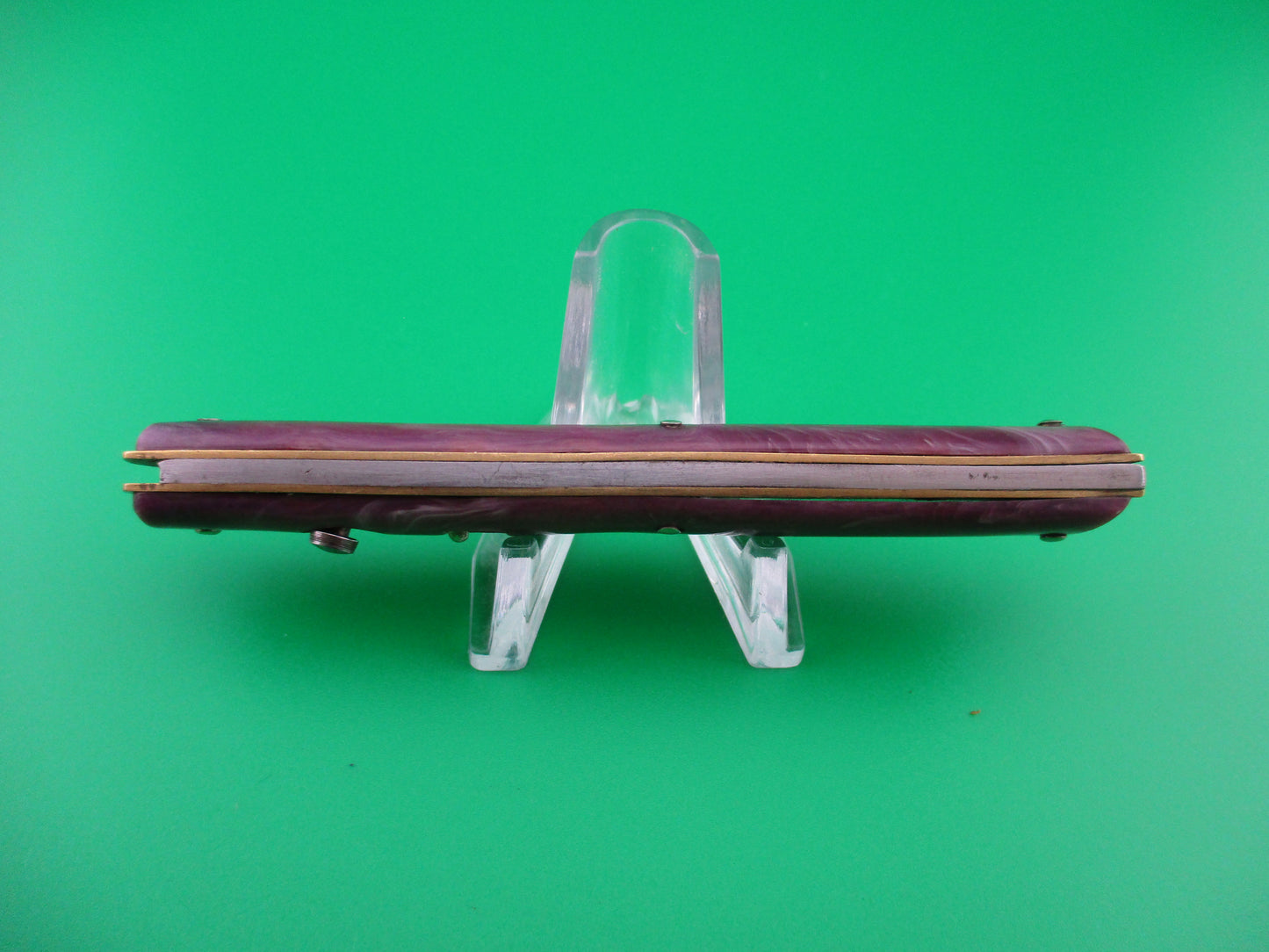 z Edgemaster Fishtail Purple swirl 1950s American switchblade