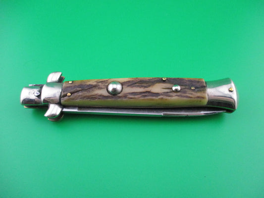 z Rostfrei (slant) PATENT 22cm Italian Vintage Stag BoBc Stiletto automatic knife