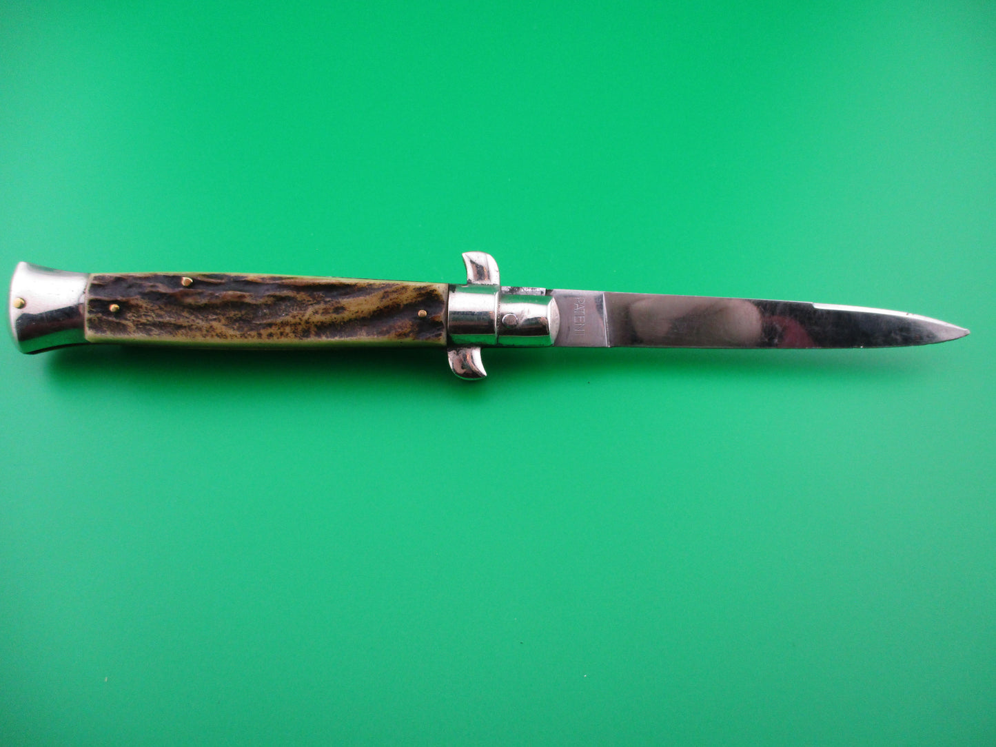 z Rostfrei (slant) PATENT 22cm Italian Vintage Stag BoBc Stiletto automatic knife