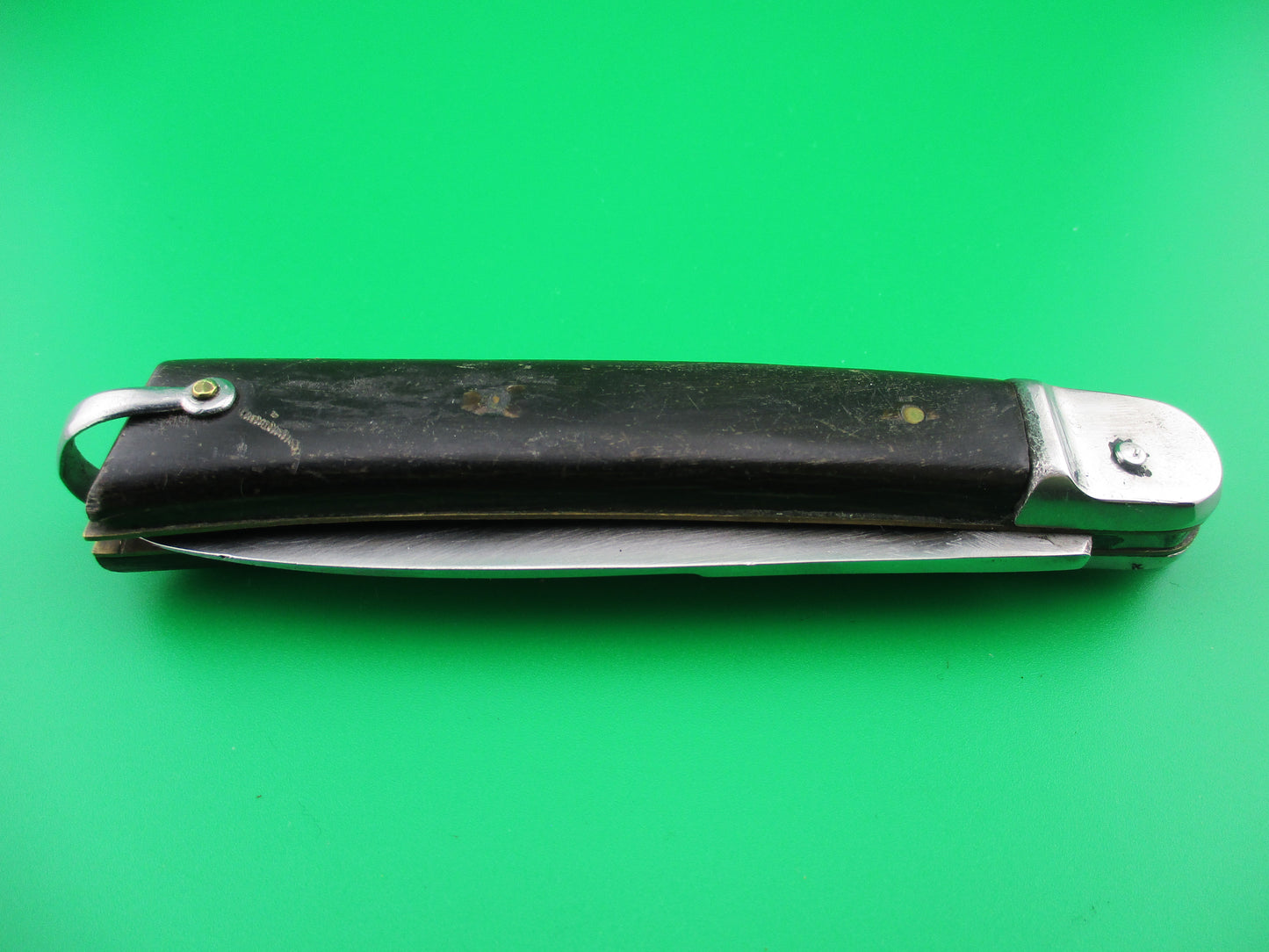 MAKINOX Vintage French 21cm Lever knife Horn scales automatic knife