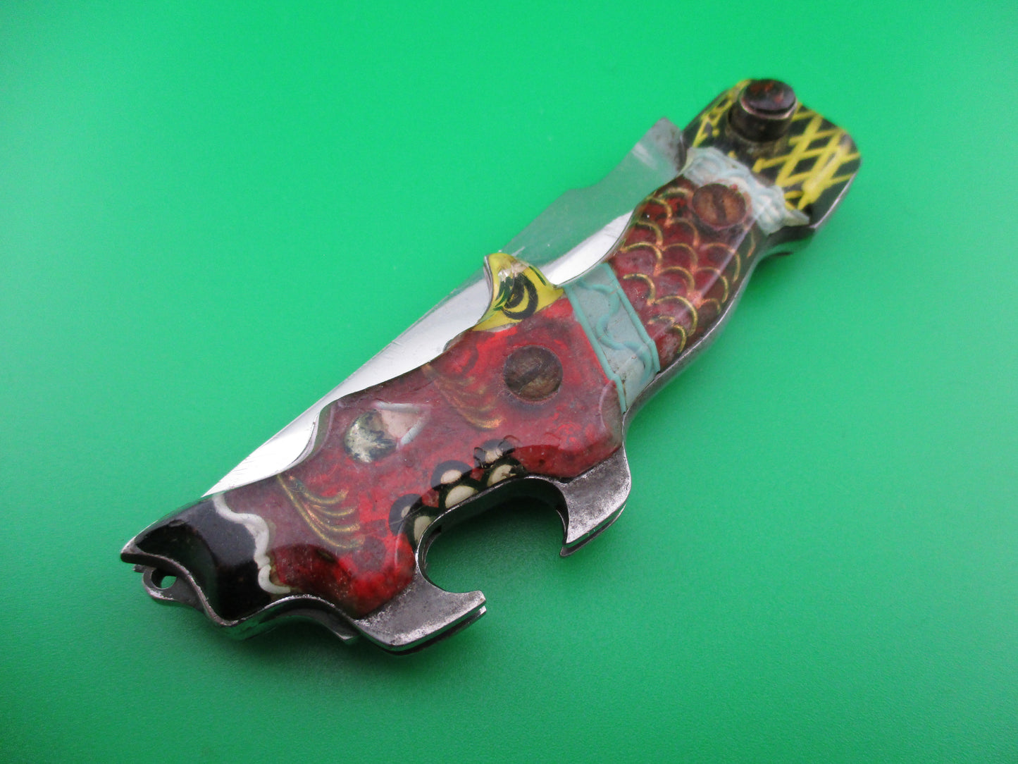 z RPK 15cm Russian Prison Knife Keychain switchblade Dragon bottle opener